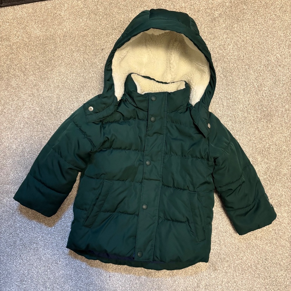 Baby Gap Winter Puffer Coat - size 2T - dark green